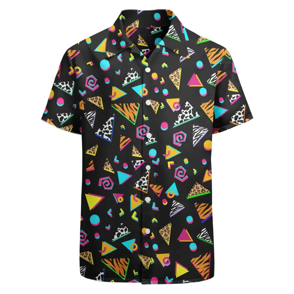 Chemise bleue et noire années 80 - chemise-annee-80