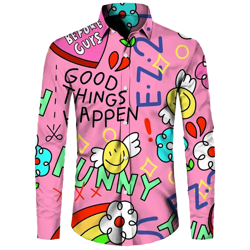 Chemise rose costume gris année 80 - chemise-annee-80