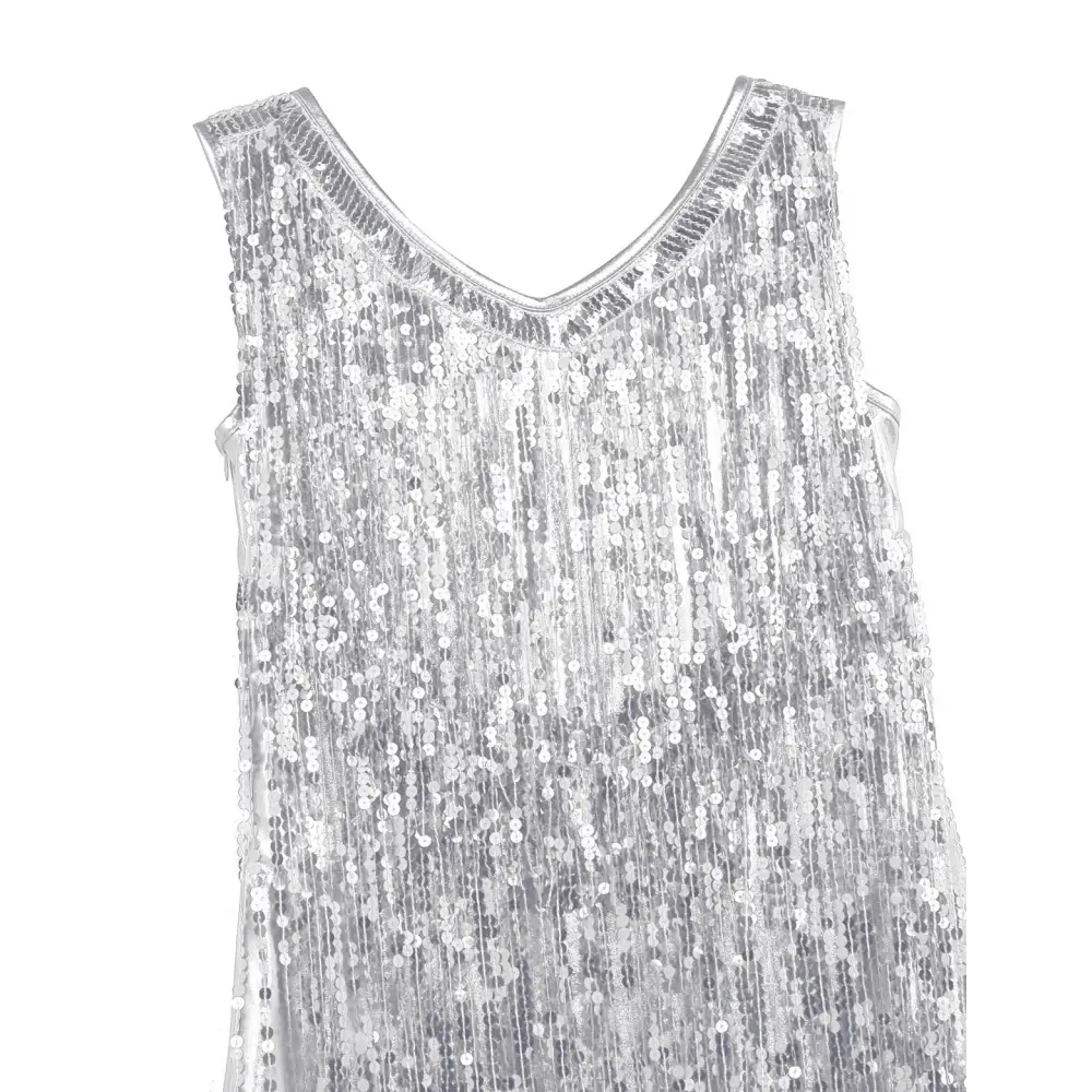 Robe argentée courte année 80 - robe-annees-80