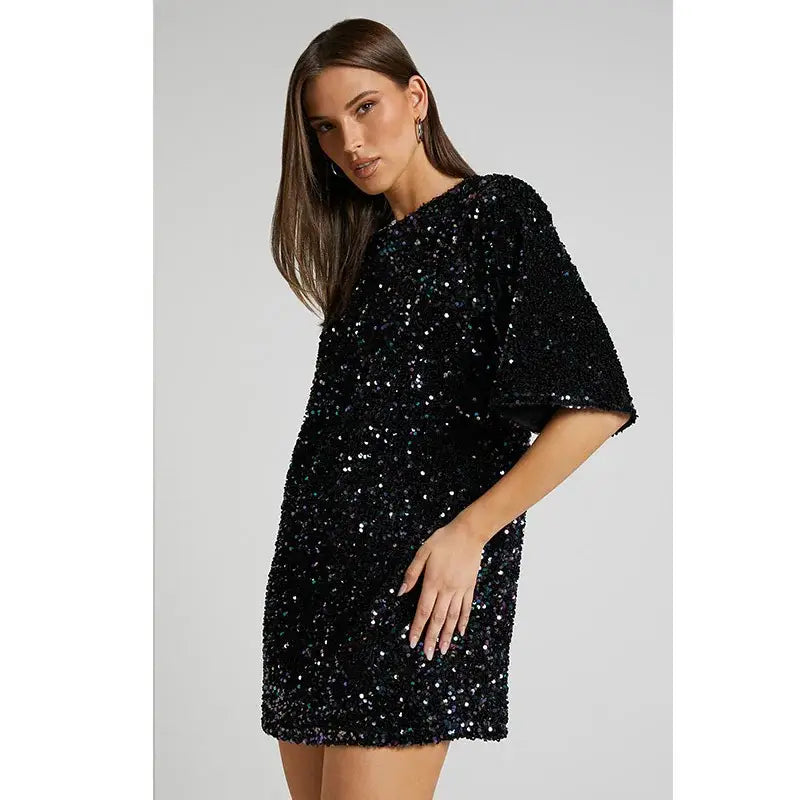 Robe paillettes année 80 - robe-annees-80