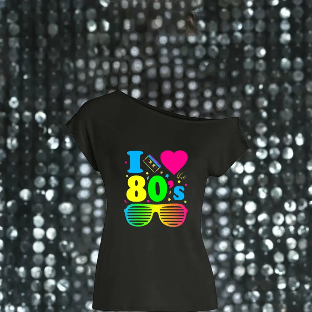 Tee shirt femme fluo années 80 - tee-shirt-annees-80