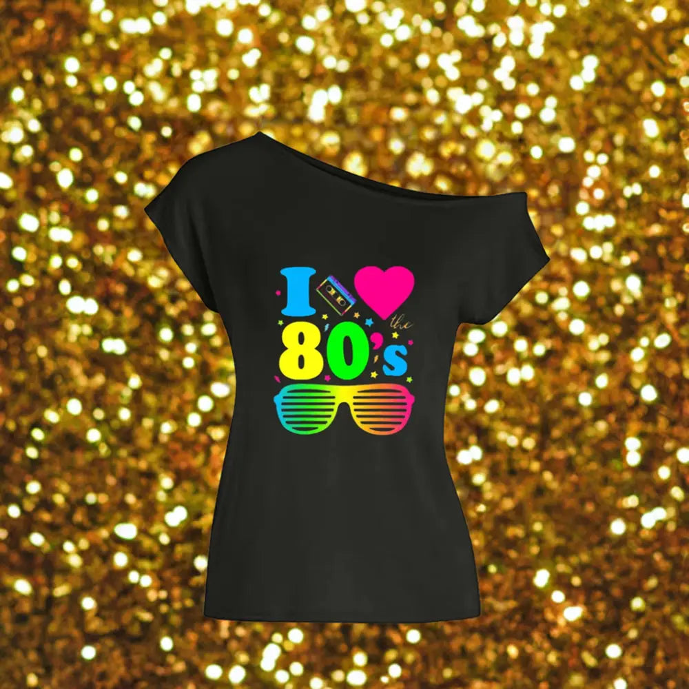 Tee shirt femme fluo années 80 - tee-shirt-annees-80