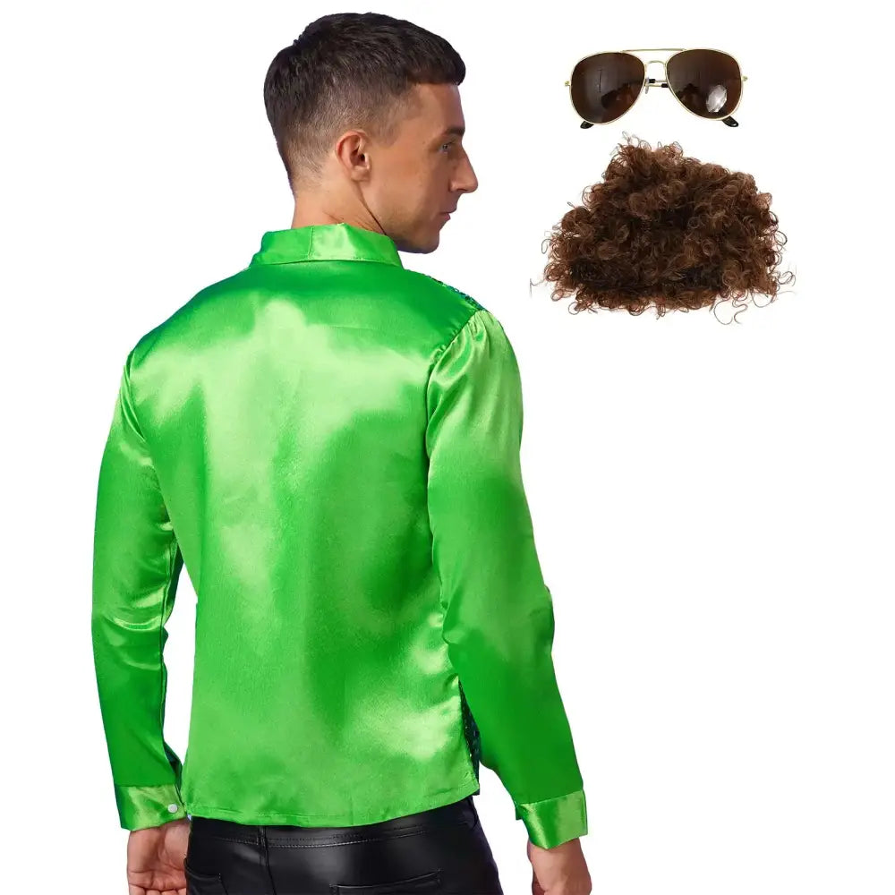 Tenue année disco 80 vert - tenue-annee-80