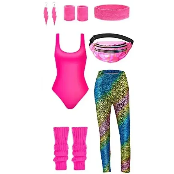 Tenue fluo année 80 - taille unique - tenue-annee-80