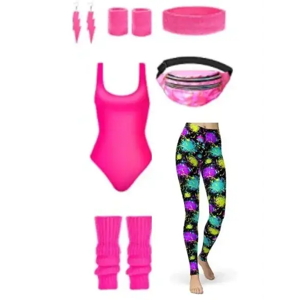 Tenue fluo années 80 - taille unique - tenue-annee-80