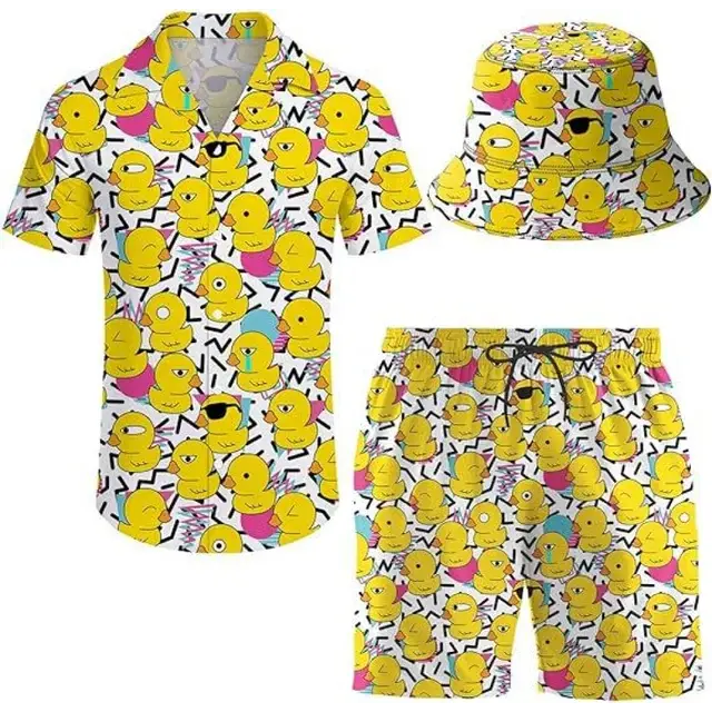 Tenue vestimentaire homme année 80 style hawaïen - tenue-annee-80