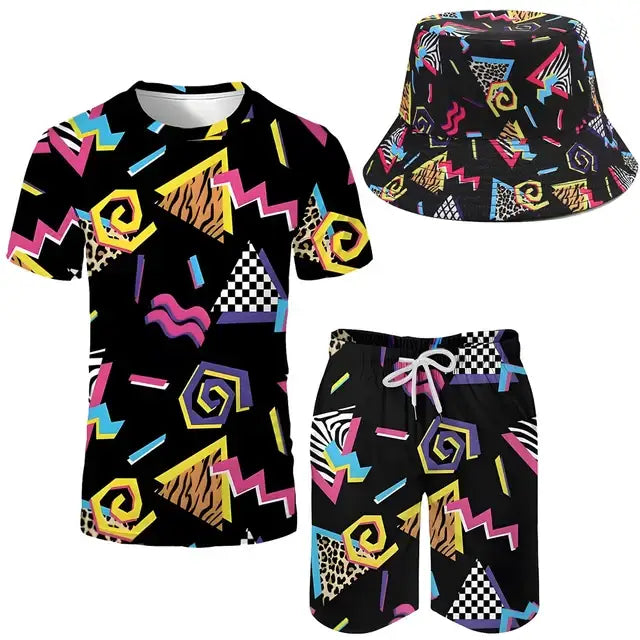 Tenues des années 80 avec short noir - tenue-annee-80