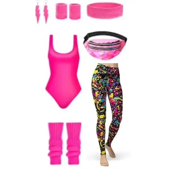 Tenues fluo années 80 - taille unique - tenue-annee-80