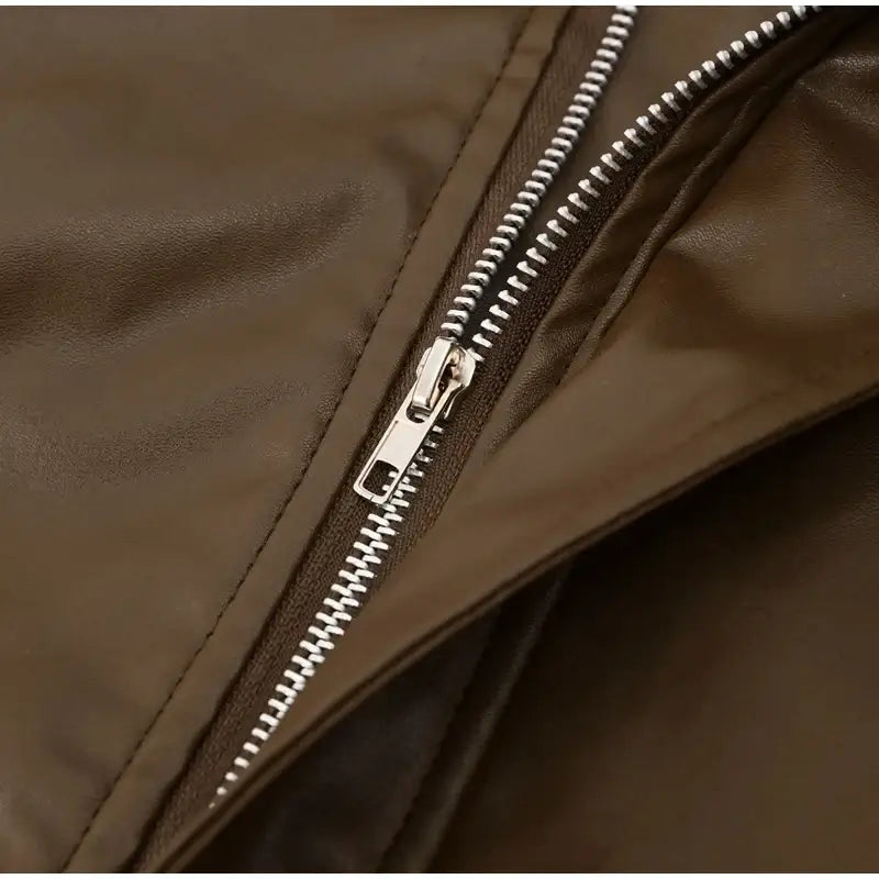 Veste en cuir oversize femme années 80 - veste-annee-80