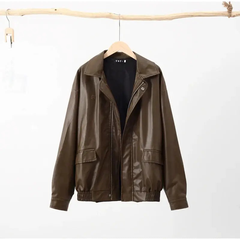 Veste en cuir oversize femme années 80 - veste-annee-80
