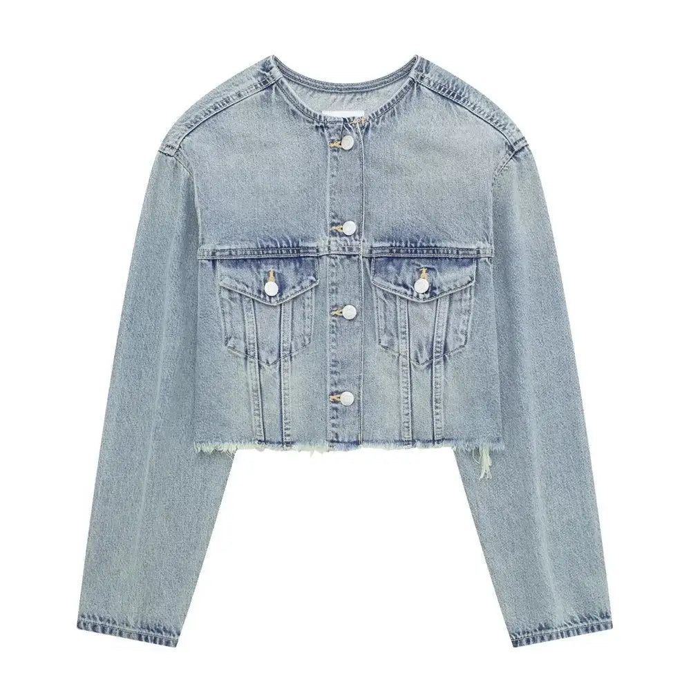 Veste en jean année 80 courte - veste-annee-80