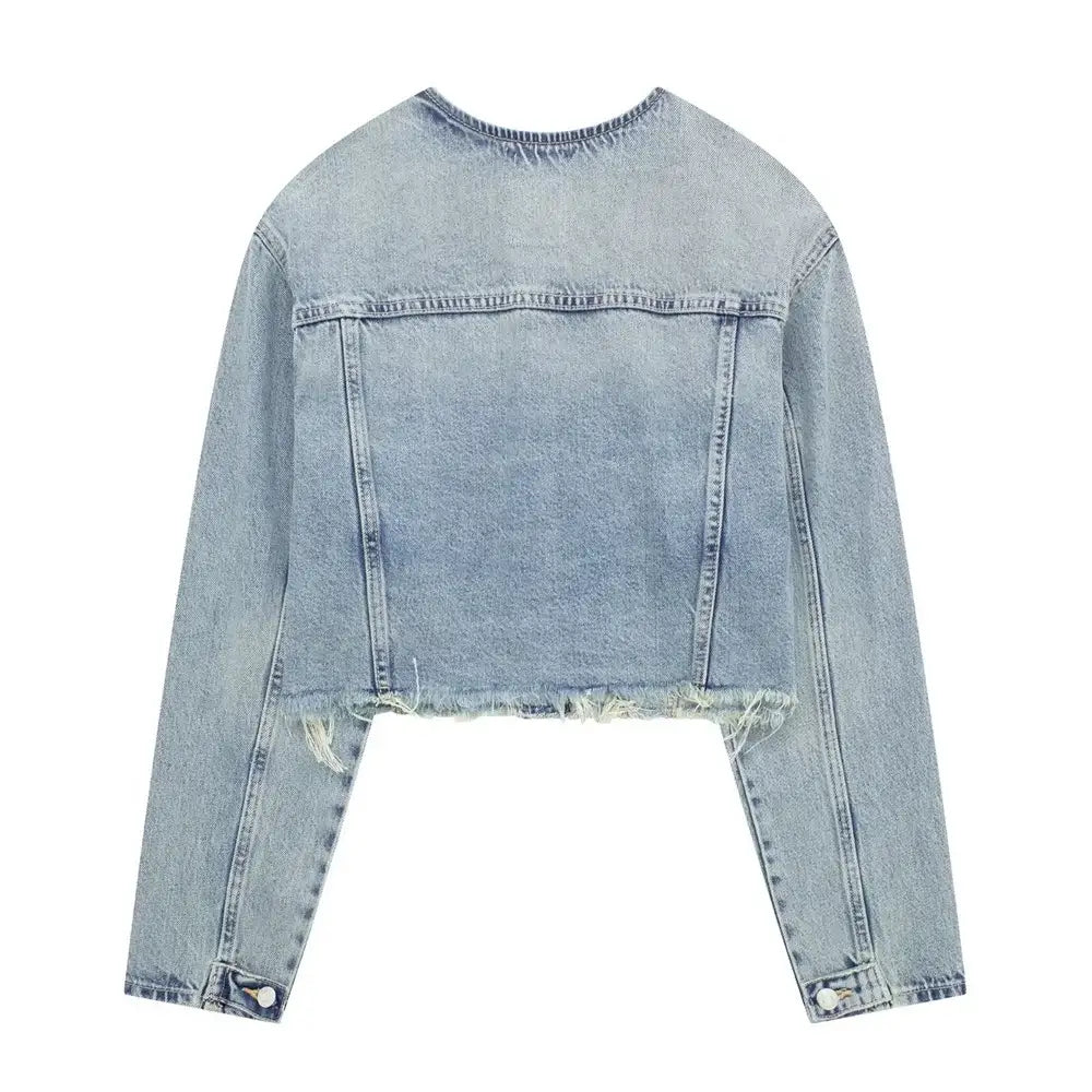 Veste en jean année 80 courte - veste-annee-80