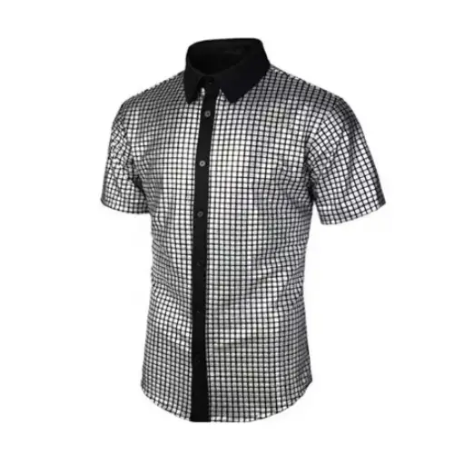 Chemise argent année 80 - chemise-annee-80