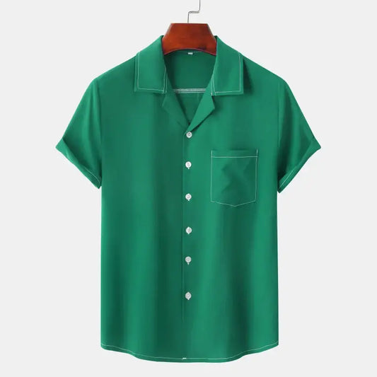 Chemise verte année 80 homme - chemise-annee-80