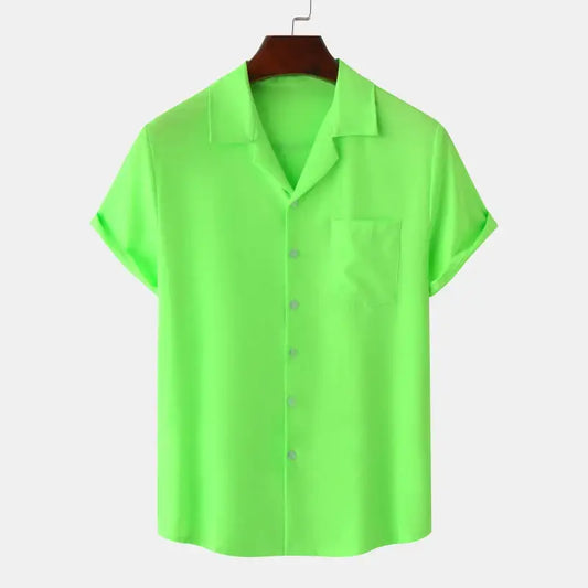 Chemise verte fluo années 80 - chemise-annee-80