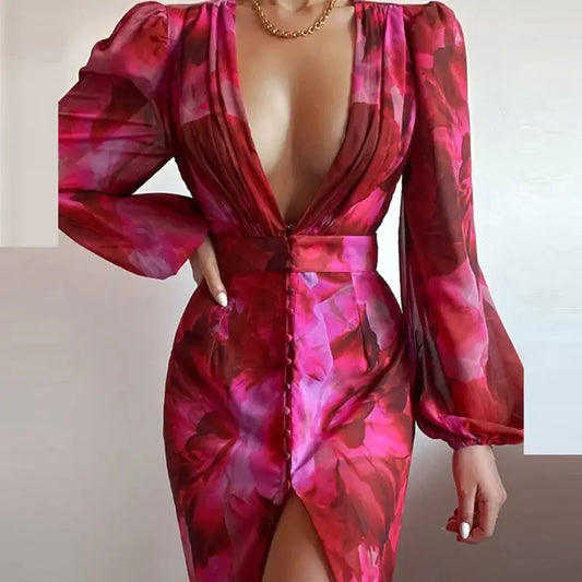 Robe longue fleurette année 80 barbie - robe-annees-80