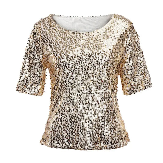 Tee shirt femme paillettes années 80 - tee-shirt-annees-80