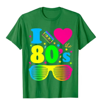 Tee shirt homme fluo année 80 vert - tee-shirt-annees-80