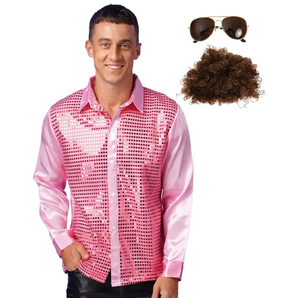 Chemise À Manches Longues Pour Homme Retro Années 60 70 Fleur Violette Chemise À Manches Longues Pour Homme Retro Années 60 70 Fleur Violette