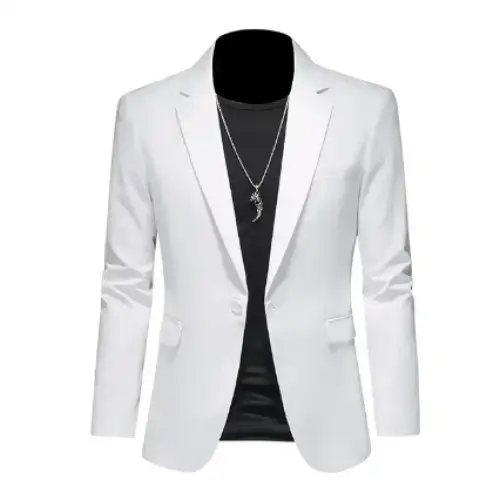 Veste homme epaulette blanc année 80 - veste-annee-80